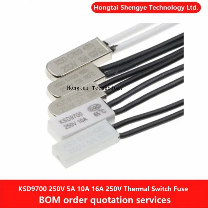 KSD9700 15/40/80/95C-155 градусов 5A 250 В Металлический переключатель температуры Нормально Открытый Датчик термостата