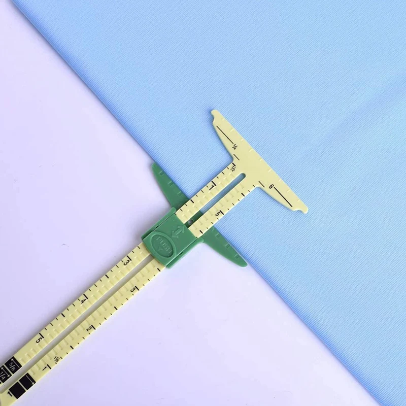 Измерение шитья с помощью Т-образного скользящего Калибра С Использованием Термостирающей ручки для ткани 4 Цветов, Инструмента для шитья с Линейкой 5 В 1