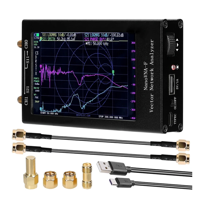 Сетевой анализатор 50 кГц-1000 МГц Цифровой дисплей Сенсорный экран Анализатор антенны MF HF VHF
