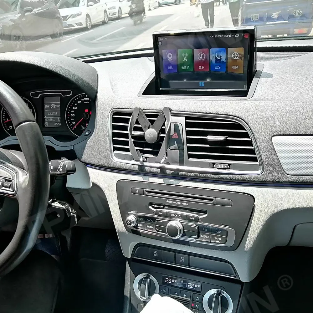 Для Audi A1 Q3 2013-2018 Телескопический экран Android GPS Видео Мультимедиа Стерео Авто Плеер Радио FM WiFi Аудио Видео BT Бесплатная карта