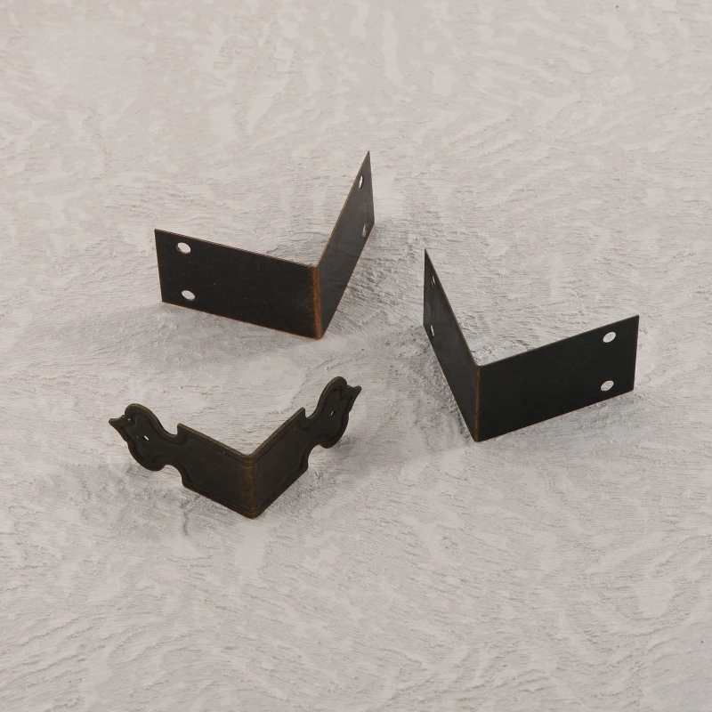 антикварная угловая железная шкатулка для ювелирных изделий материал черный 90-градусный прямой Угловой железный опорный крепеж ламинатный опорный аппаратный разъем
