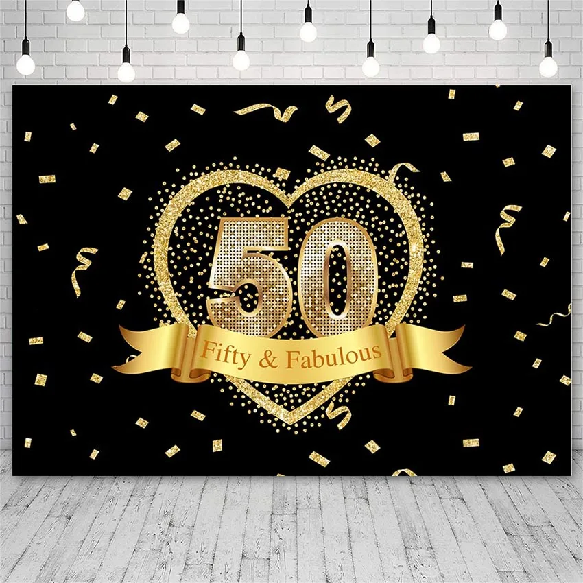 Avezano 50th 60th 80th Взрослые Фоны Для Празднования Дня Рождения Черная Золотая Корона Блестящие Украшения На Высоком Каблуке Фоны Для Фотографий