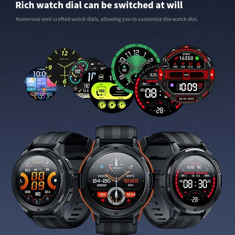 Новые Смарт-часы C25 для Мужчин Smartwatch Bluetooth Call Монитор Сердечного Ритма 1,43 Дюйма HD 466*466 Экран 100 + Спортивный Голосовой Помощник