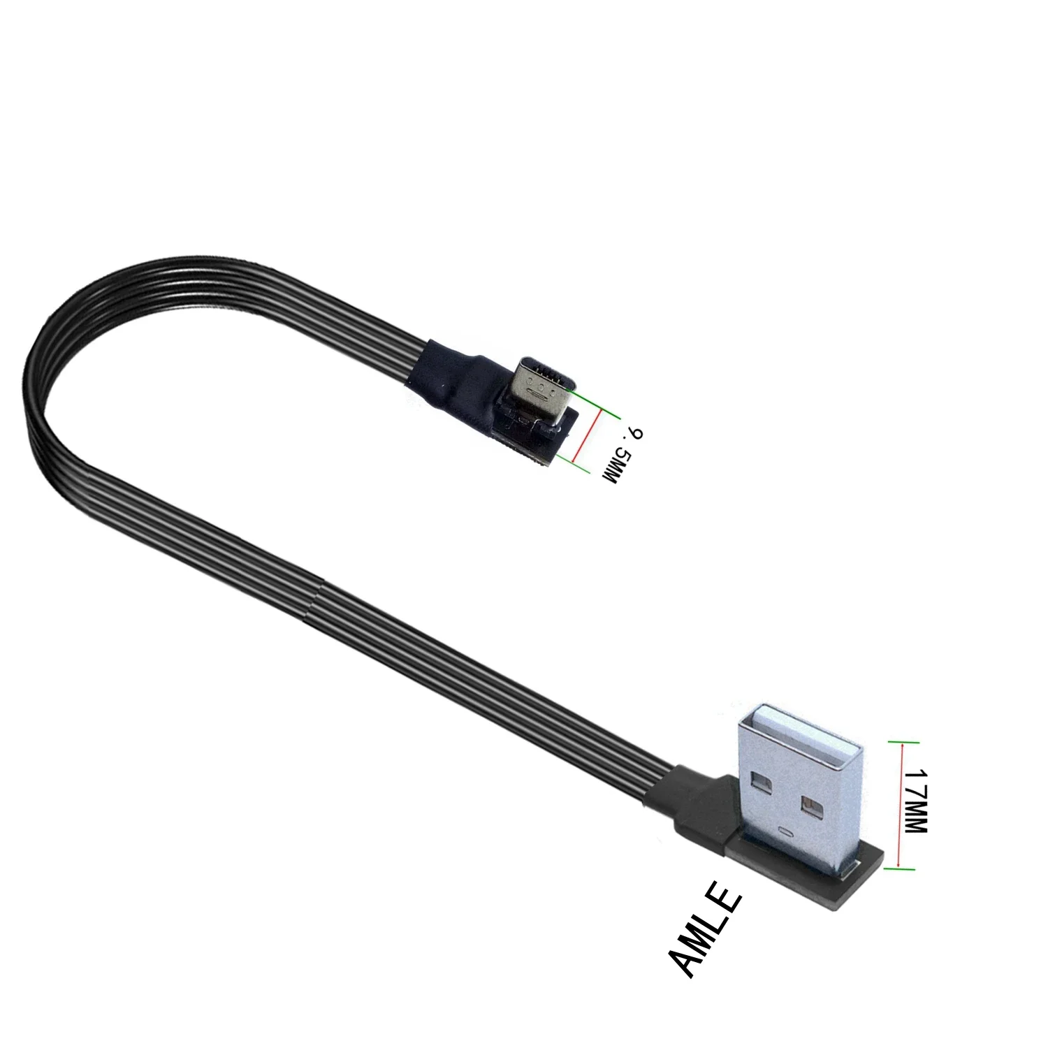 Гиперплоский, гибкий, сверху, снизу, слева, справа, под углом 90 градусов, ультракороткий разъем micro USB к разъему USB, 0,05 м-3 метра