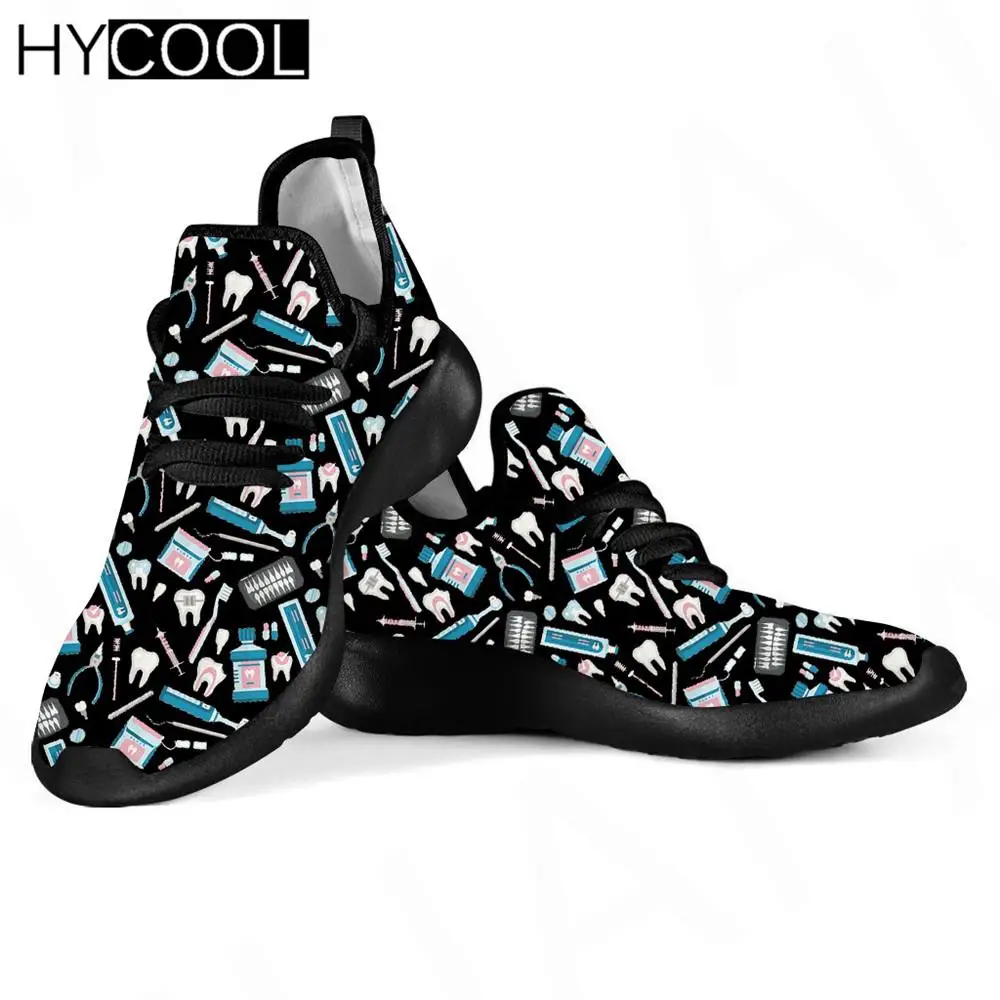 Оборудование для стоматологов HYCOOL, мужские спортивные кроссовки из мескового трикотажа с рисунком, противоскользящие уличные кроссовки для бега на шнуровке, Zapatillas Hombre