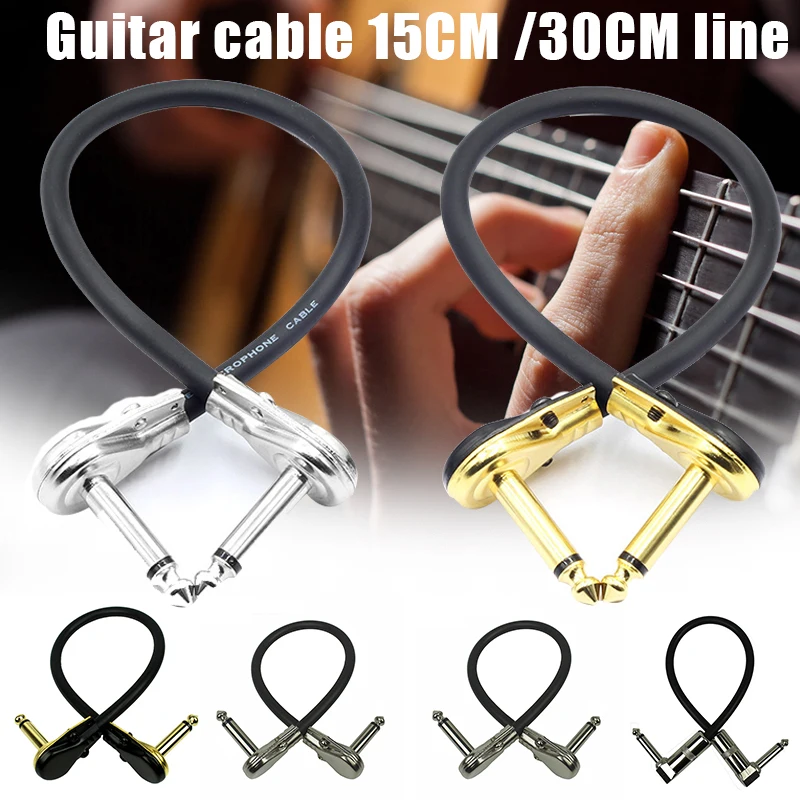 Горячий 15/30 см Гитарный патч-кабель Кабели для гитарной педали эффектов Прямоугольный двойной экранированный сверхгибкий кабель NOV99