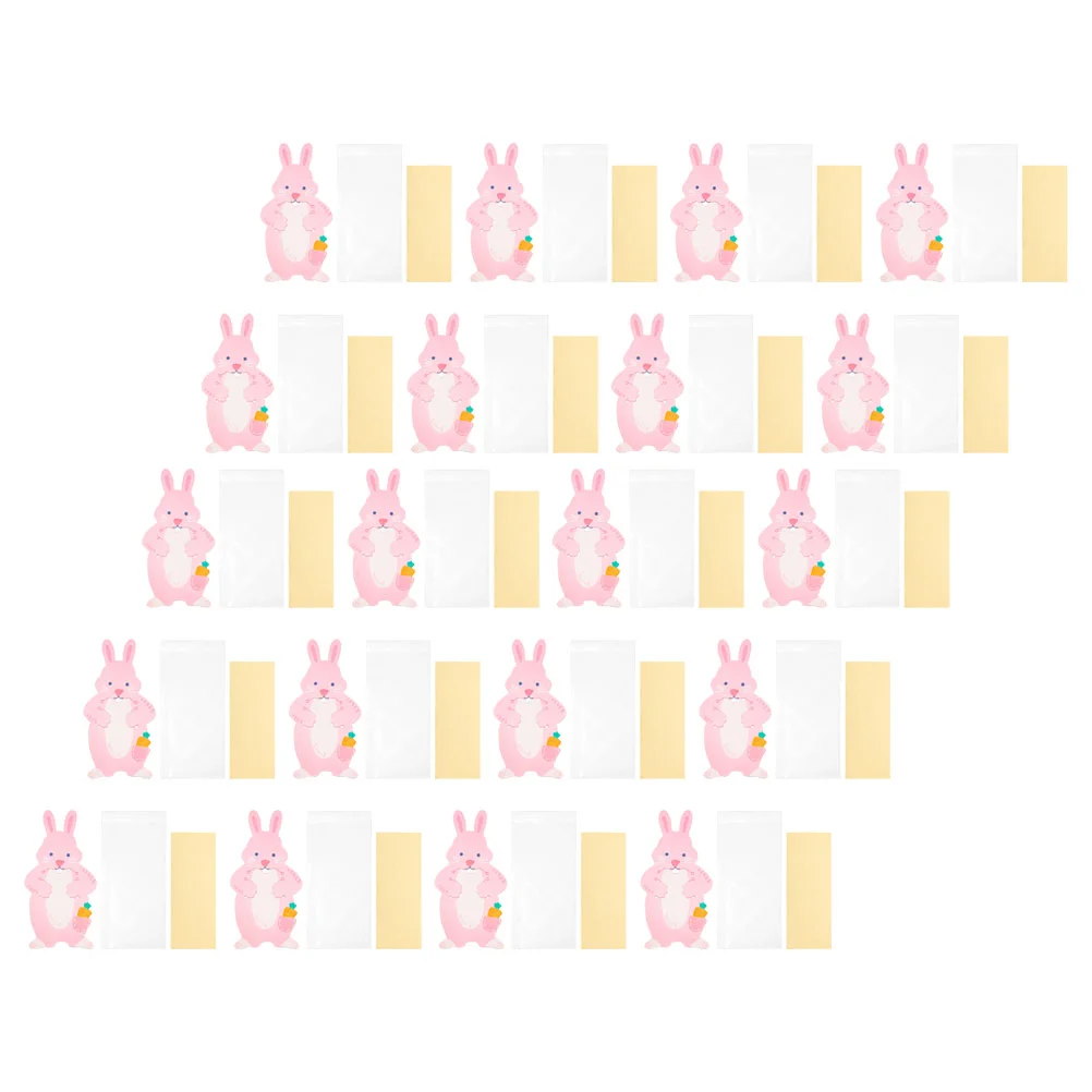 20 Комплектов многофункциональных пакетов для конфет с кроликом Детских прозрачных пакетов для упаковки подарков