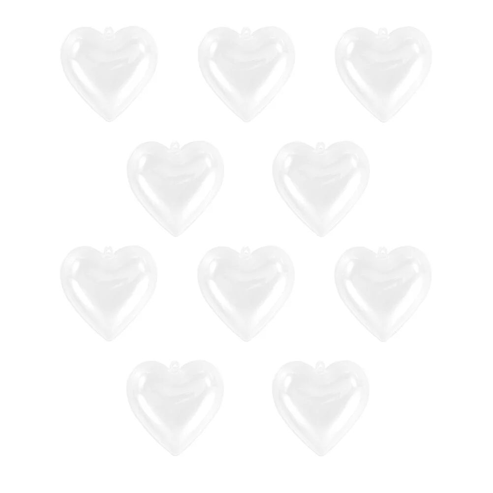 10 Шт Рождественский Подвесной шар в виде сердца с прозрачным пластиковым наполнителем в форме конфет 