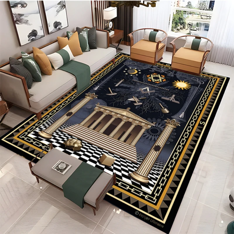 Современный масонский ковер Иллюминатов для гостиной, украшения дома, диванного стола, больших ковров, нескользящего коврика для пола в ванной комнате