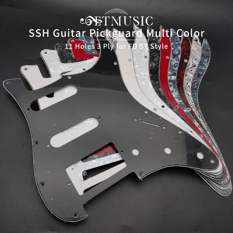 1 шт. Многоцветная 3-слойная накладка для гитары SSH с 11 отверстиями, пластина против царапин для электрогитары ST FD