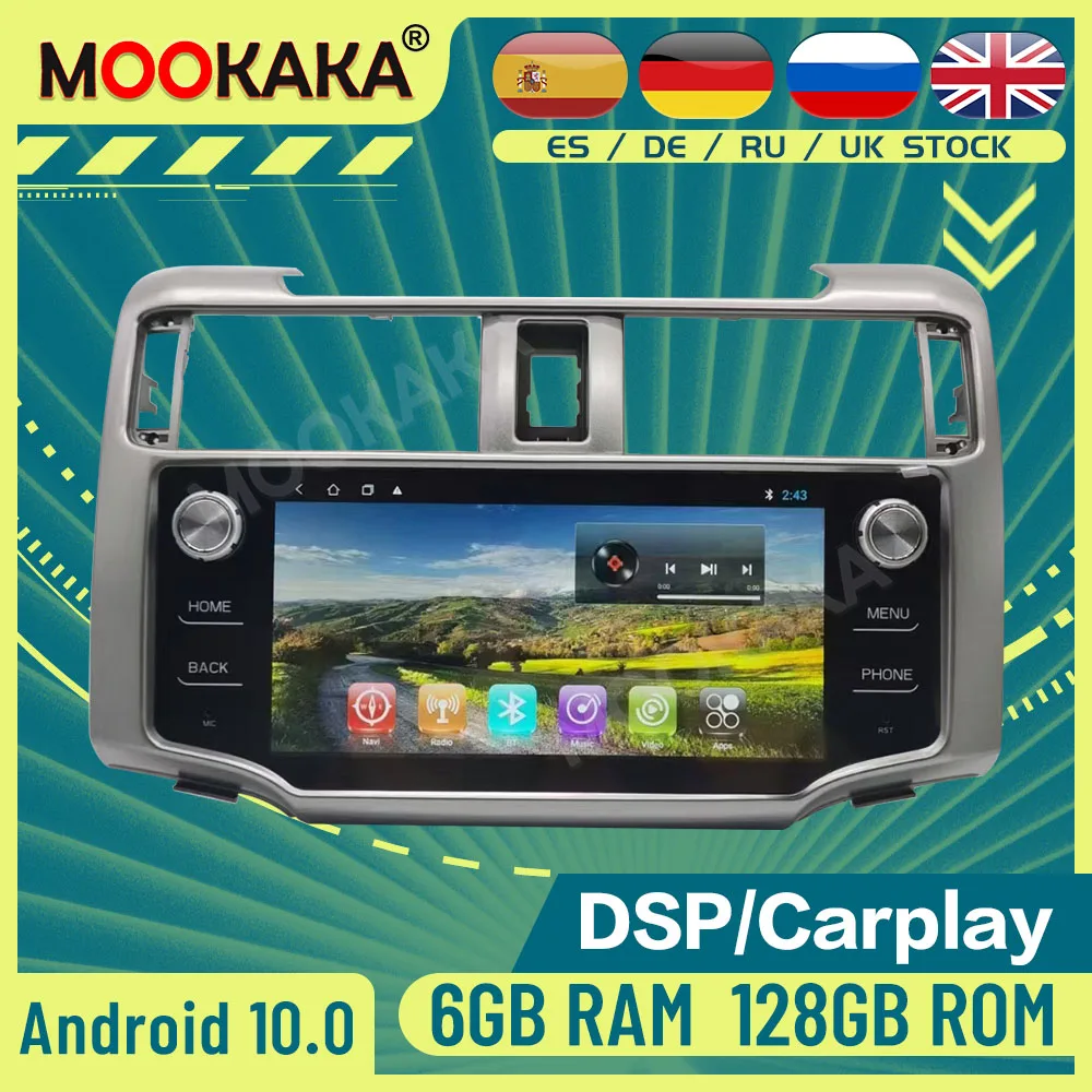 для Toyota 4 Runner 2009-2017 Android 10 128 ГБ Автомобильный Мультимедийный Плеер GPS Навигация Авто Радио Аудио Стерео Головное Устройство Carplay