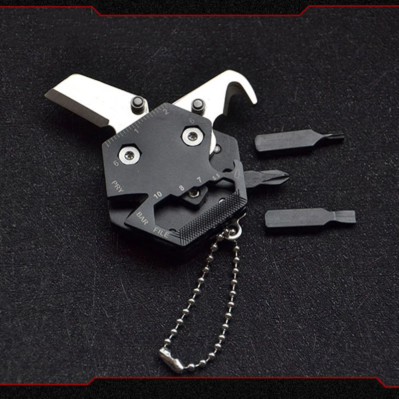 Складной нож Dropship из стали 420 с несколькими шестигранными отвертками для монетоприемника, комбинированный карманный инструмент для ремонта EDC с металлической цепочкой