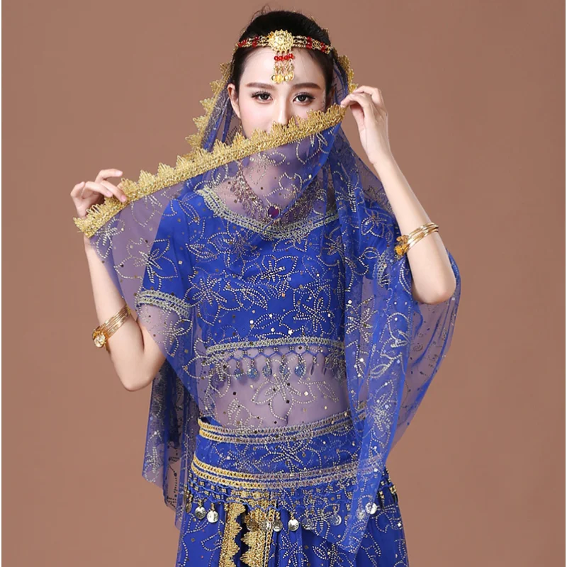 Цветочная вуаль для индийских танцев на сцене для женщин, элегантные шали для танца живота, Аксессуары для шарфов, Однотонный Необычный реквизит