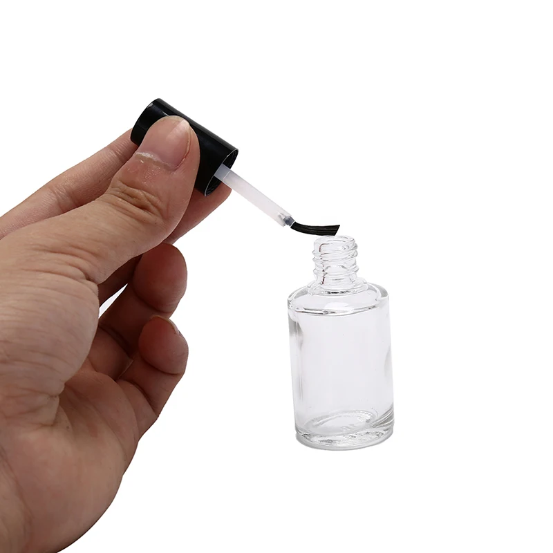 Прозрачный Стеклянный Пустой флакон для лака для ногтей С кисточкой Косметические Контейнеры для ногтей 10 мл 15 мл