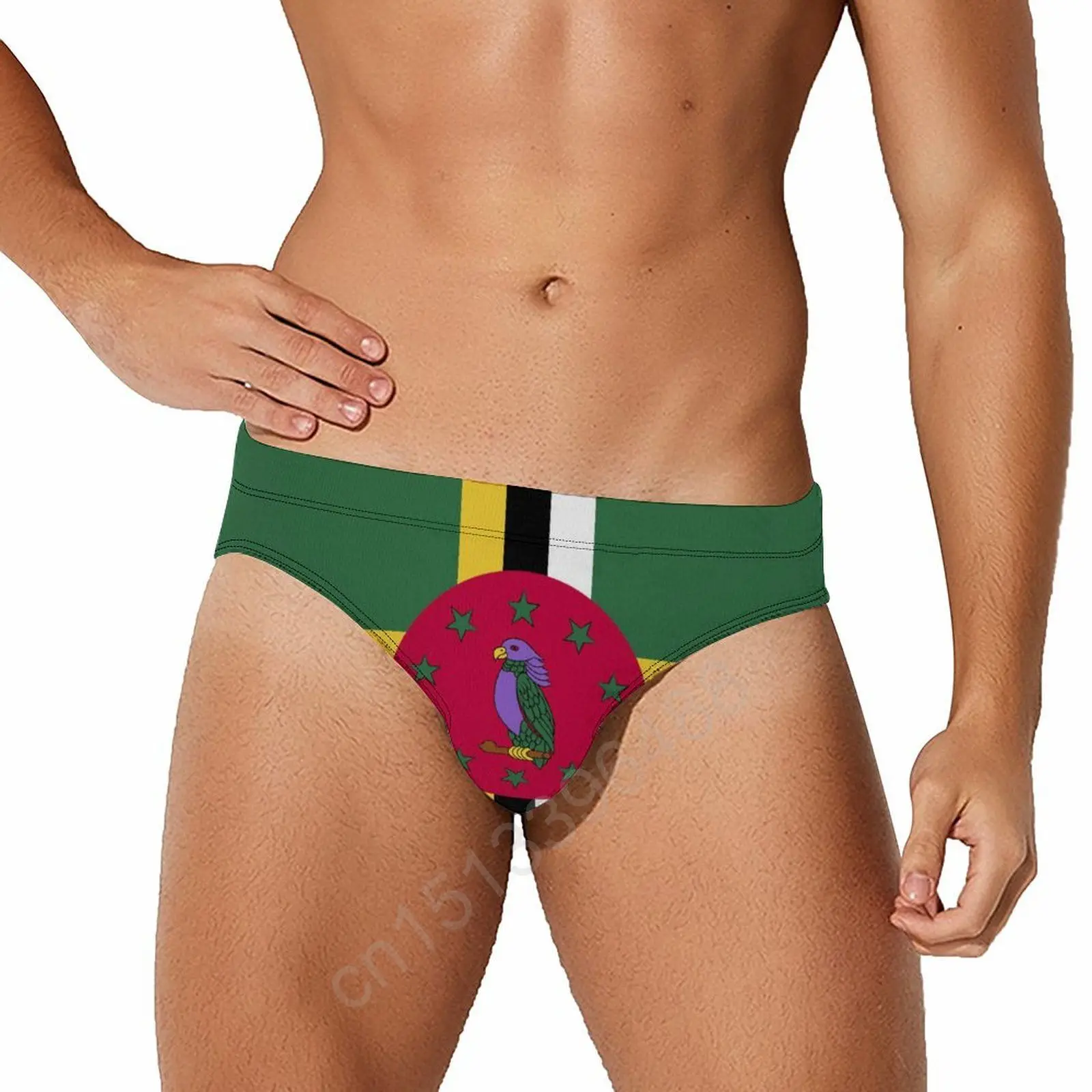 2023 Сексуальное короткое бикини для плавания Флаг Доминики More COUNTRY Мужские пляжные спортивные купальники Трусы Спортивные шорты