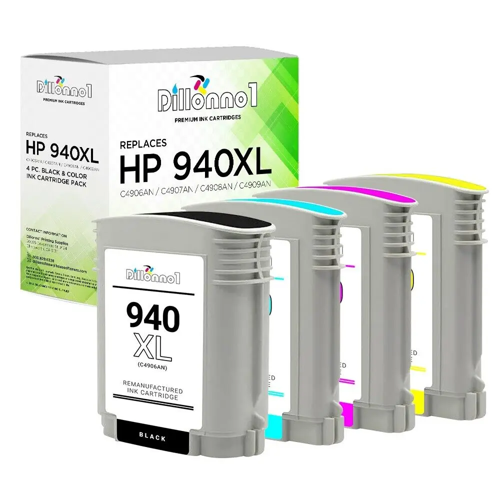 4 комбинированных чернильных картриджа PK # 940XL для HP OfficeJet Pro 8000 8500 8500a с НОВЫМ чипом