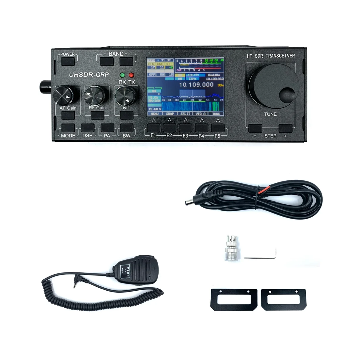 MCHF V0.6.3 КВ SDR Приемопередатчик QRP Приемопередатчик Любительского Радиолюбителя с Блоком питания + Микрофон US Plug