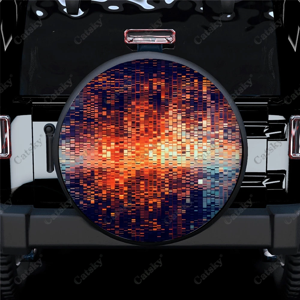 Абстрактный Цифровой Глюк-Шумоподавитель из полиэстера, универсальный чехол для шин запасного колеса, чехлы для колес для прицепа RV, внедорожника, грузовика, кемпера