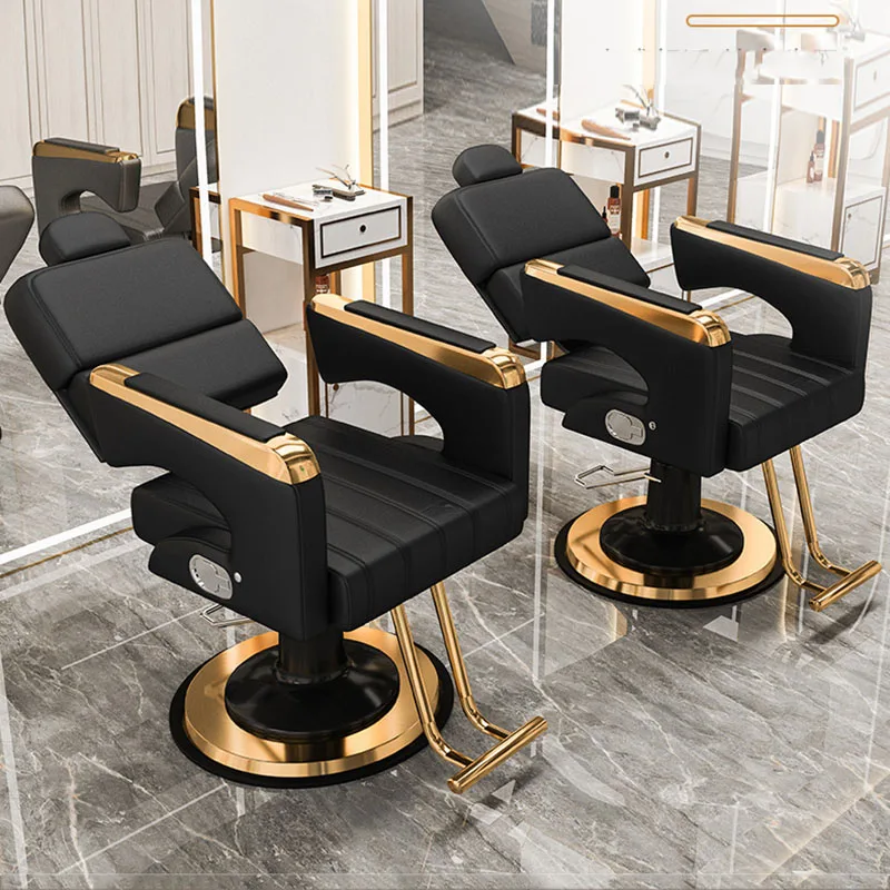 Эстетическое Парикмахерское Кресло Поворотное Золотое Вращающееся Профессиональное Парикмахерское Кресло для Стилиста Sillon Pedicura Мебель для салона MQ50BC