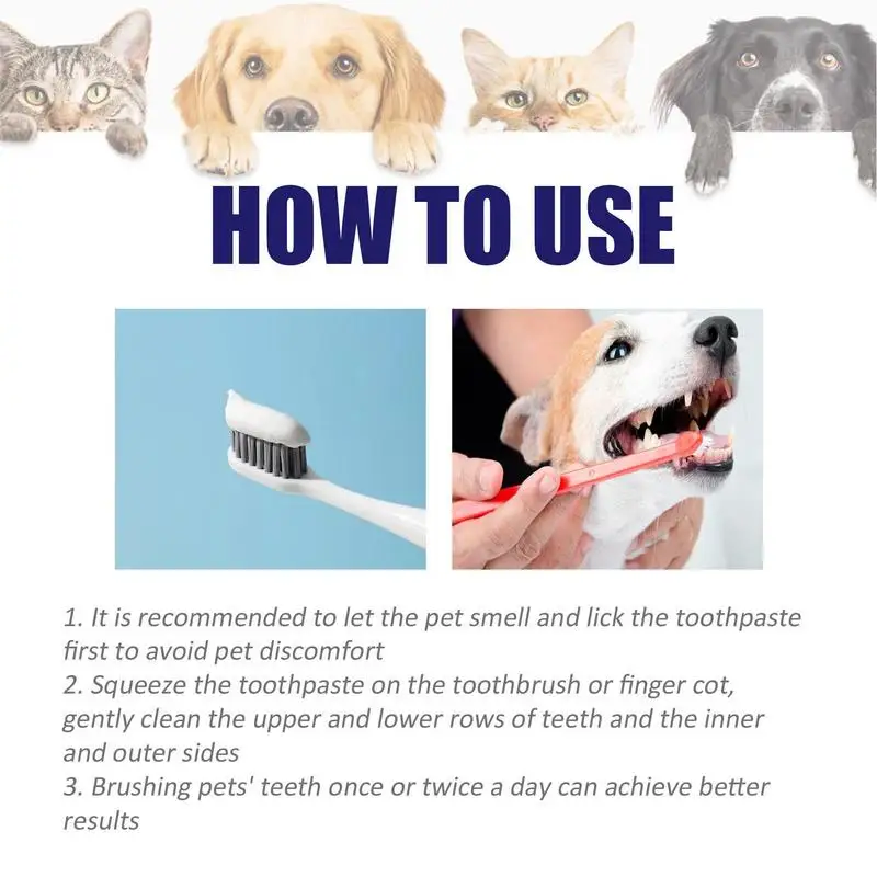 Безопасная зубная паста для чистки зубов собаки 60 г Геля для чистки зубов собаки Безопасная зубная паста для собак Уменьшает Накопление грязи на зубах Очищает зубы