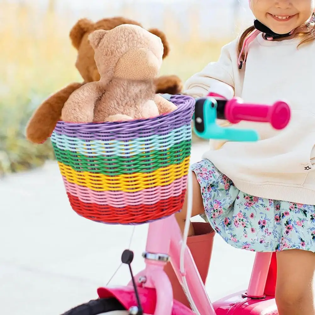 Прочная велосипедная корзина, простая установка, велосипедная корзина, Яркая велосипедная корзина ручной работы, Просторная, простая в установке Передняя часть для малыша