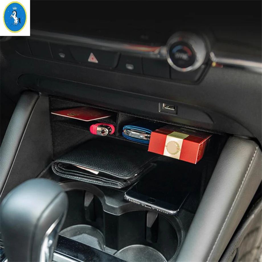 Контейнер центрального управления Коробка для хранения Бумажник Банковская карта Лоток для телефона Декоративная крышка для Mazda 3 2019-2023 Аксессуары для интерьера
