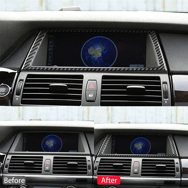 Автомобильный GPS Навигатор Рамка Накладка Наклейка для BMW X5 E70 X6 E71 2008 2009 2010 2011 2012 2013 2014 Детали Интерьера Автомобиля