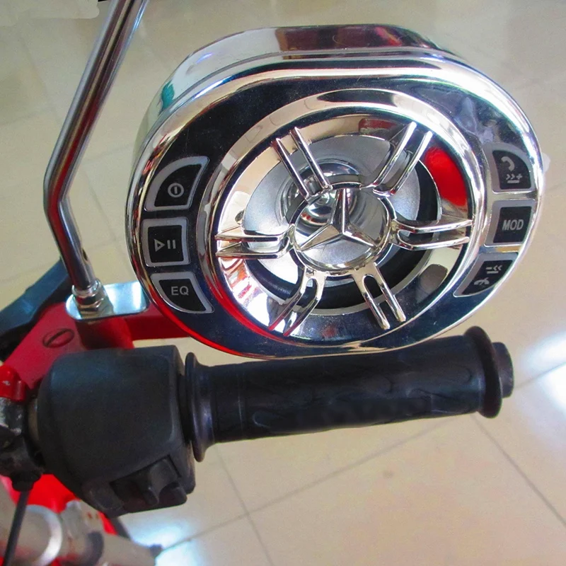 Стереодинамики для мотоциклов, 3,5-дюймовый MP3-плеер Bluetooth, водонепроницаемое FM-аудио для мотороллера, велосипеда, ATV, UTV