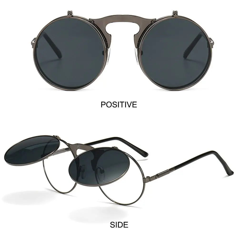 Солнцезащитные очки с откидной крышкой Cool UV400 Protection Circle, костюмные очки ретро-оттенков 90-х для женщин и мужчин