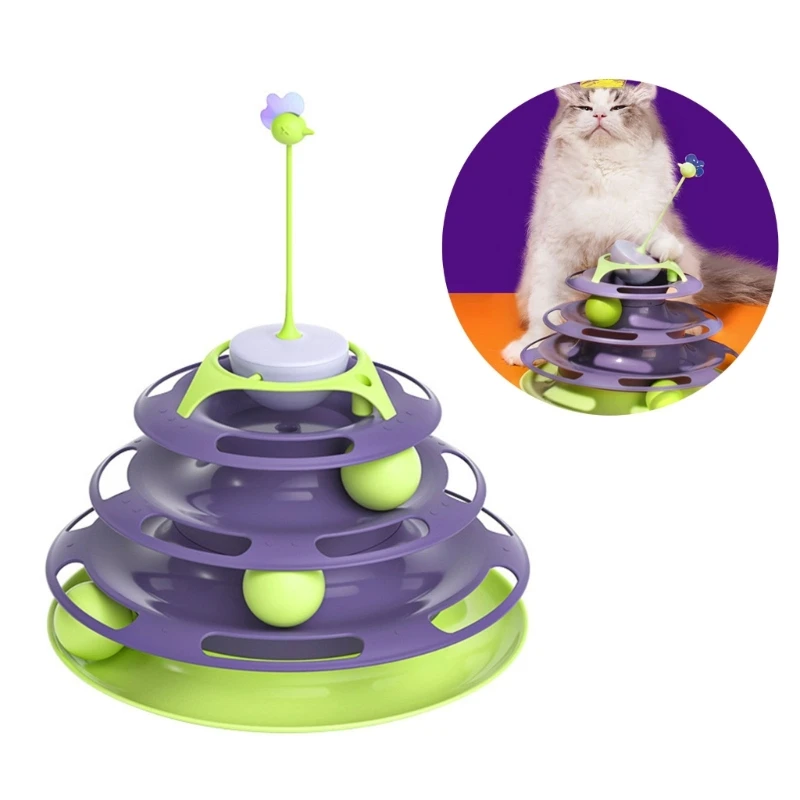 Игрушка для кошек Интерактивные Роликовые дорожки Башня Поворотный стол Мяч с тумблерами Тизер
