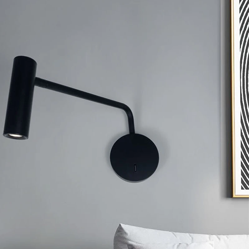 Лампа для чтения в гостиничном номере с выключателем, прикроватная лампа для спальни, настенный светильник для чтения, прожектор