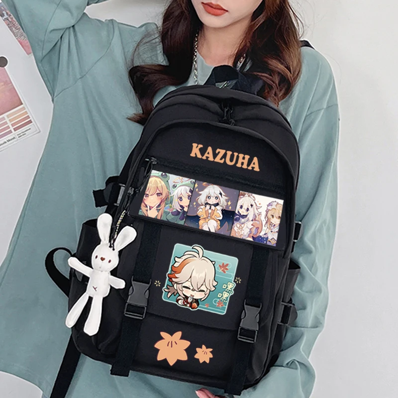 Игра Genshin Impact Xiao косплей ZhongLi Модный рюкзак KeQing Пара наплечных сумок Школьная сумка Mochila Студенческий рюкзак Подарки