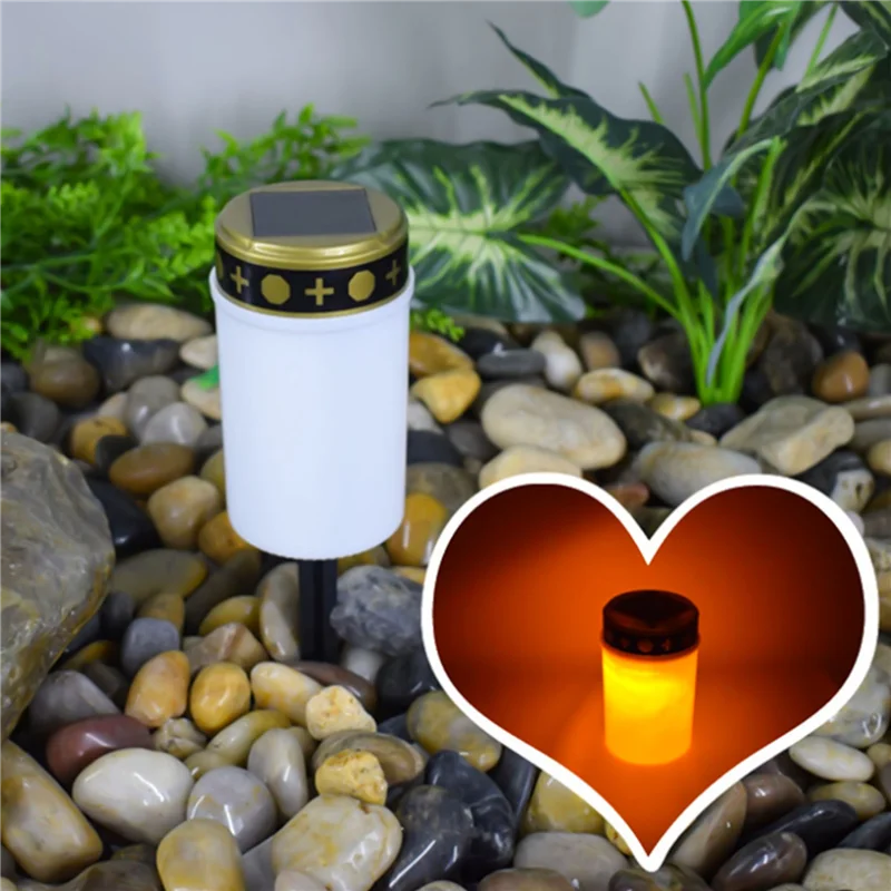 Белая могильная свеча для кладбищенских могильных солнечных ламп с подсветкой LED Grave Light 1шт