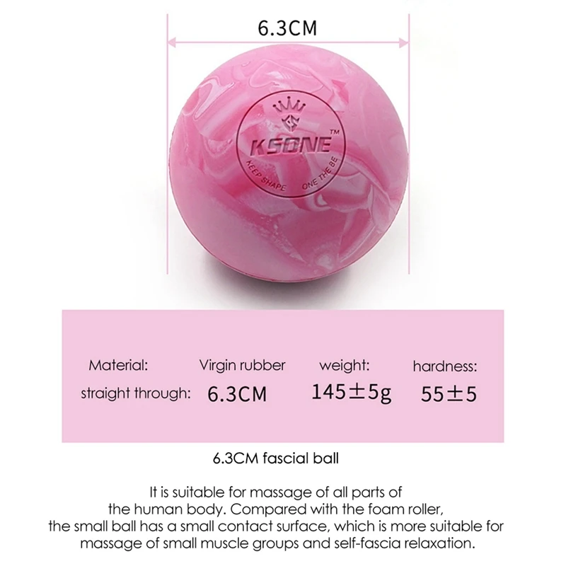3X KSONE Массажный мяч для лакросса-Портативный мяч для фитнеса -Ролик для массажа мышц-Расслабляющий Мягкий массажный мяч 3