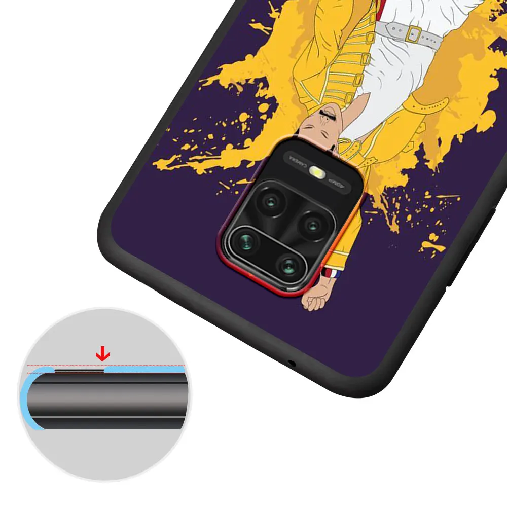 Чехол Queen Freddie Mercury для Xiaomi Redmi Note 12 9S 8 10 11 Pro 10C 9C 9A 8T 8A 10S 11T 11E 9T 9i Черный Силиконовый Чехол Для Телефона