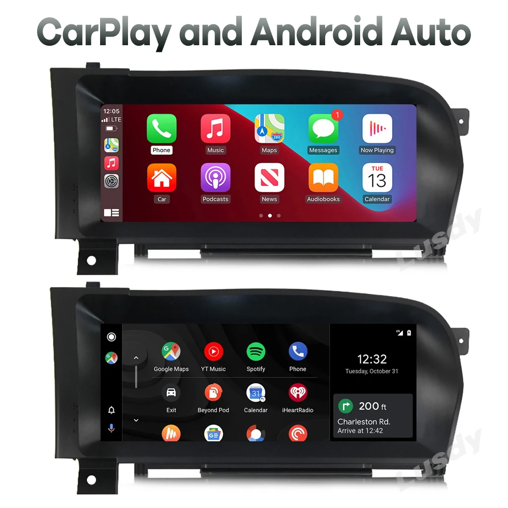 Автомобильное Видео Qualcomm 8 + 128G Android 13 для Mercedes Benz S Class W221 W216 2006-2013 Авторадио Стерео CarPlay GPS Экран головного Устройства