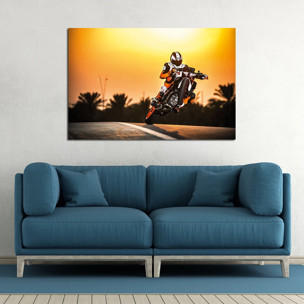 Цельнокроеное полотно Картина из ткани 1290 Плакат с мотоциклом Super Duke Настенное художественное изображение для декора гостиной спальни