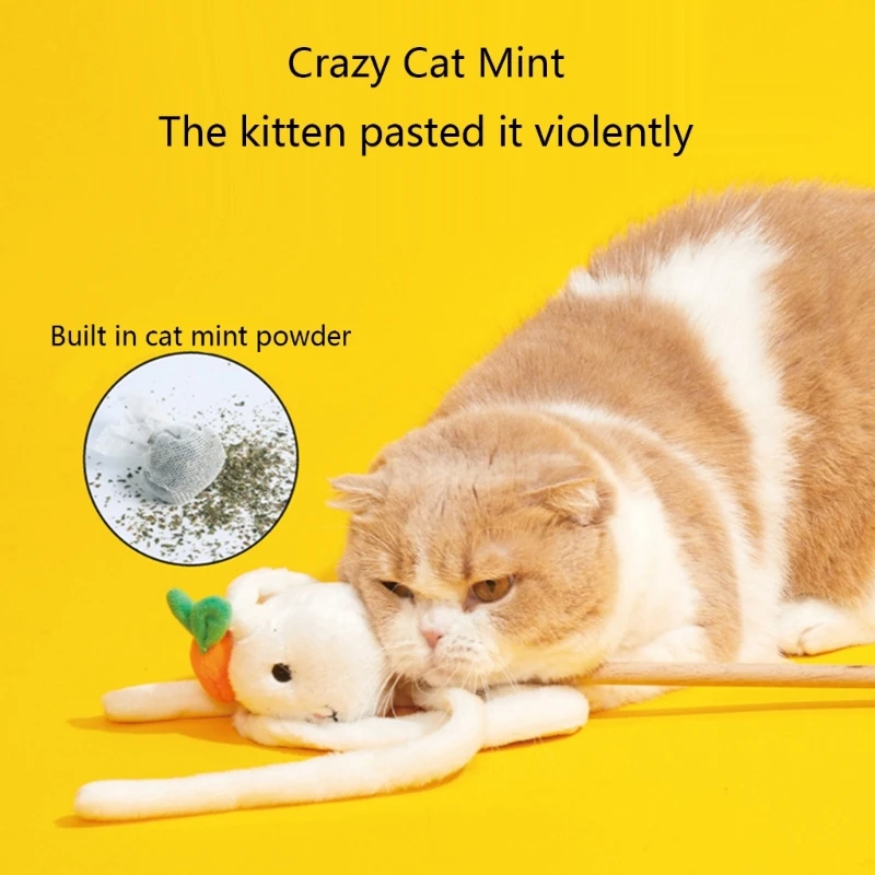 Игрушка-тизер для котенка, палочка для кошки, Интерактивная игрушка для кошки, игрушечная палочка для кошки, забавный тизер, Самоиграющая кошачья мята, игрушка-тизер для кошки