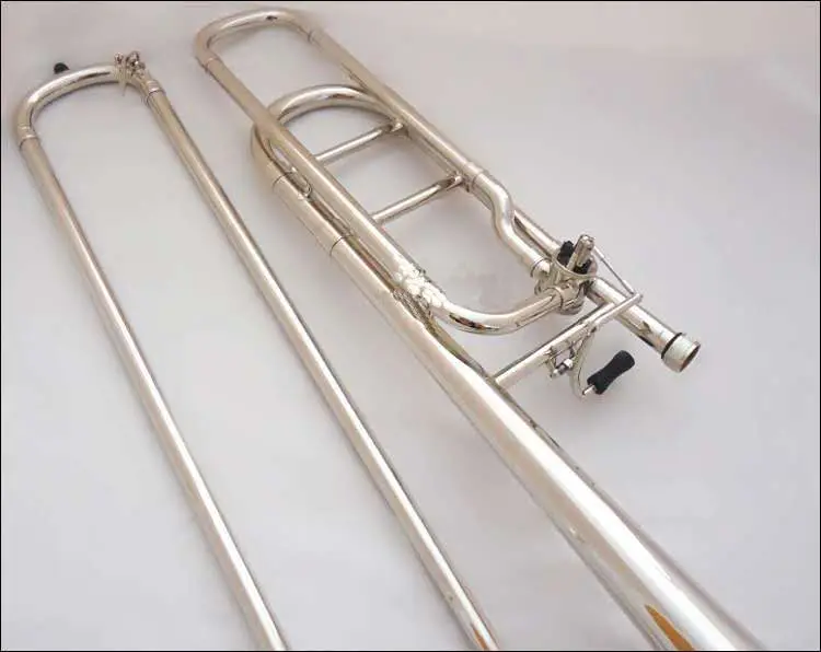 Новейший красивый Bb/f мелодия Бах Тенор Тромбон Никелированный музыкальный инструмент с чехлом для чистки мундштуков
