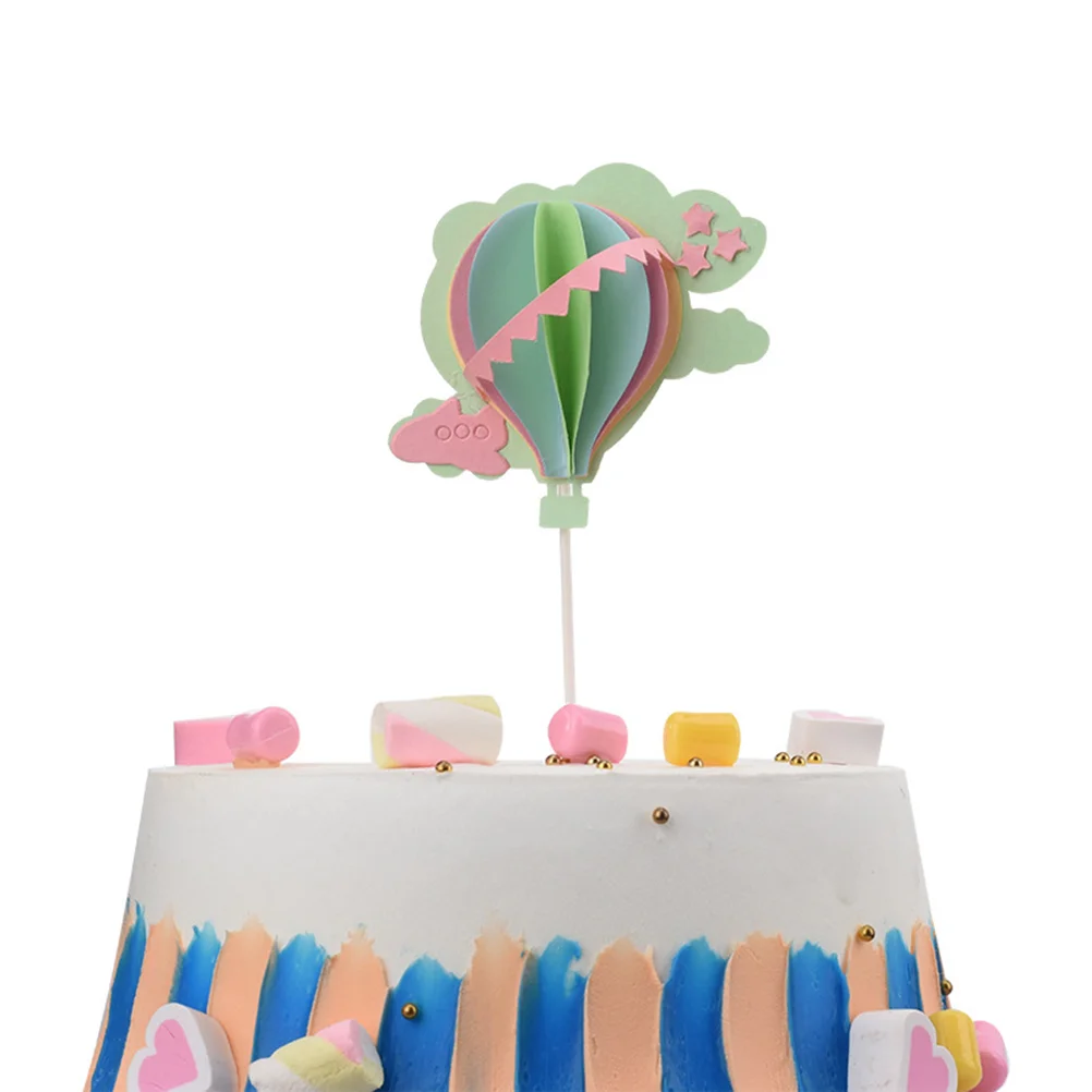 3D облака, воздушные шары, топпер для торта, украшения для торта (синий, розовый, желтый, зеленый)