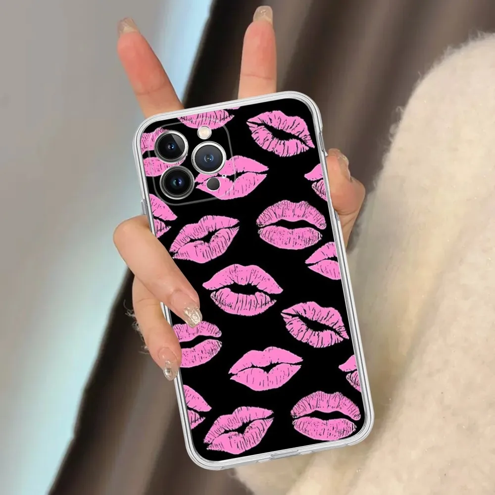 Чехол для телефона Sexy Girl Red Lips Kiss для iPhone 15 14 13 12 Mini 11 Pro XS Max X XR SE 6 7 8 Plus, мягкий силиконовый чехол