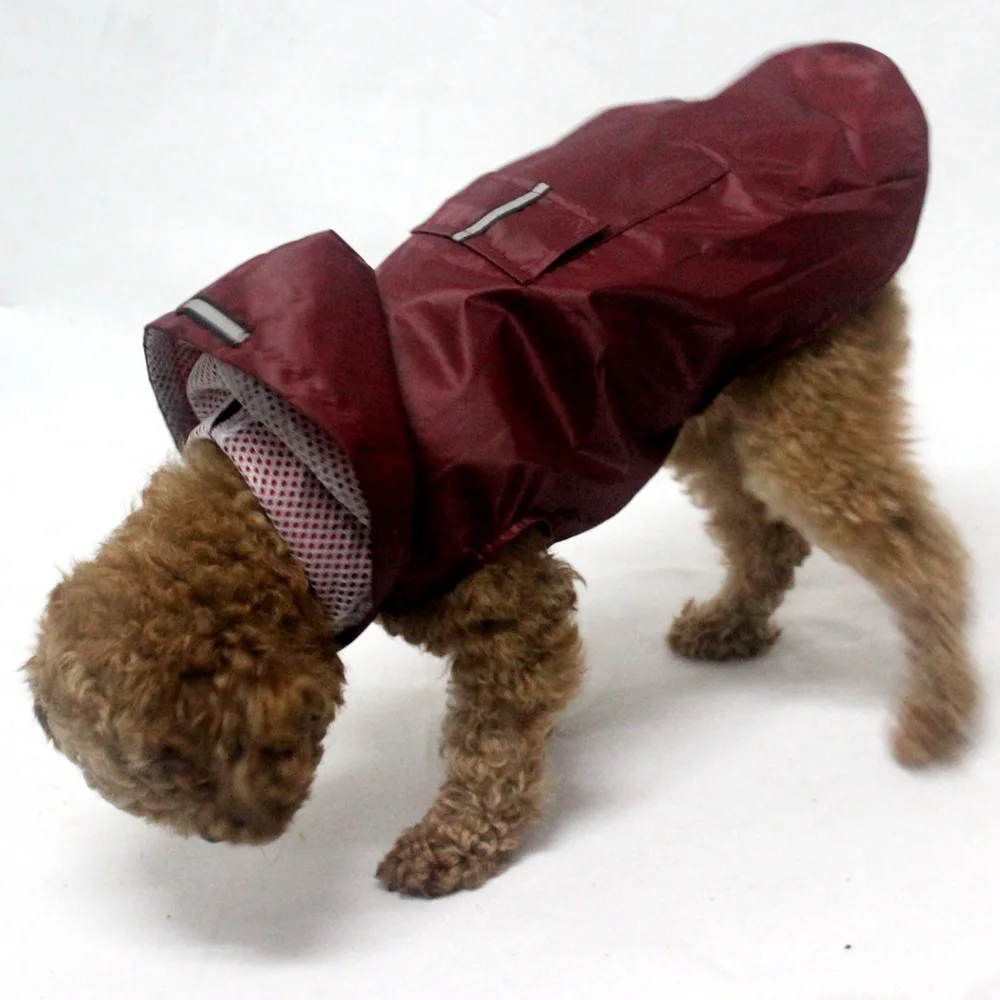Светоотражающий дождевик для большой собаки, дождевик для маленькой собаки, водонепроницаемый и ветрозащитный капюшон, одежда для собак всех размеров