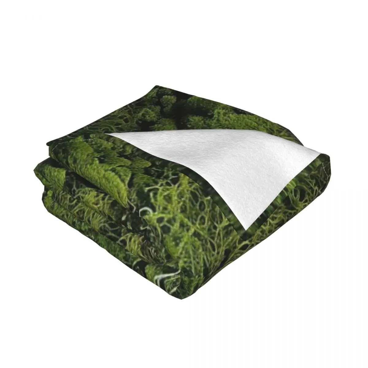 Натуральная свежесть с рисунком мха, ультрамягкое одеяло из микрофлиса