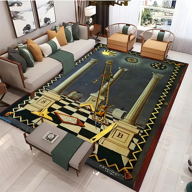Современный масонский ковер Иллюминатов для гостиной, украшения дома, диванного стола, больших ковров, нескользящего коврика для пола в ванной комнате