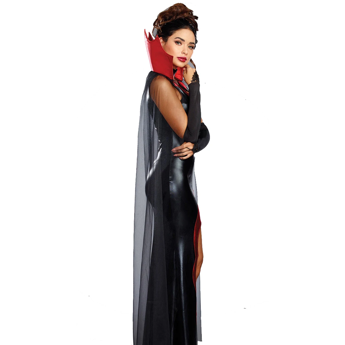 Маскарадный костюм вампира на Хэллоуин для женщин, сексуальные кожаные платья, плащ, перчатки, костюм для карнавальной вечеринки, костюм Призрака Ведьмы