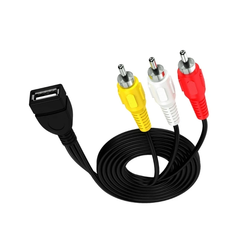 Преобразователь шнура длиной 0,2/1,5 м USB-разъем в 3RCA Портативный Профессиональный для замены кабеля-адаптера TV Splitter