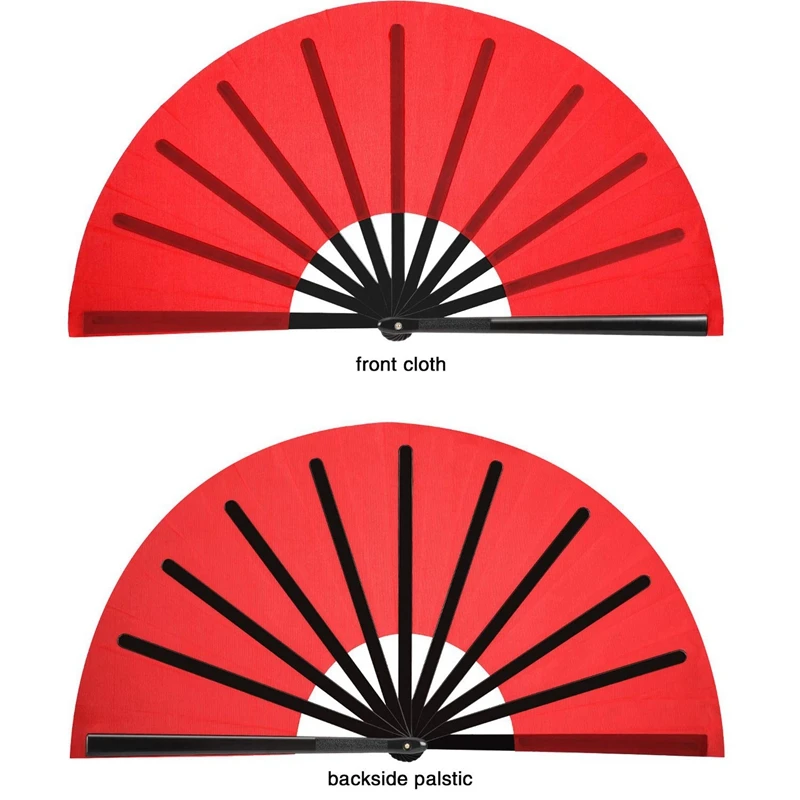 4 Штуки Большого Складного Вентилятора Из Нейлоновой Ткани Ручной Складной Вентилятор Китайский Кунг-Фу Тайцзи Украшение Вентилятора Складной Ручной Вентилятор (Красный)