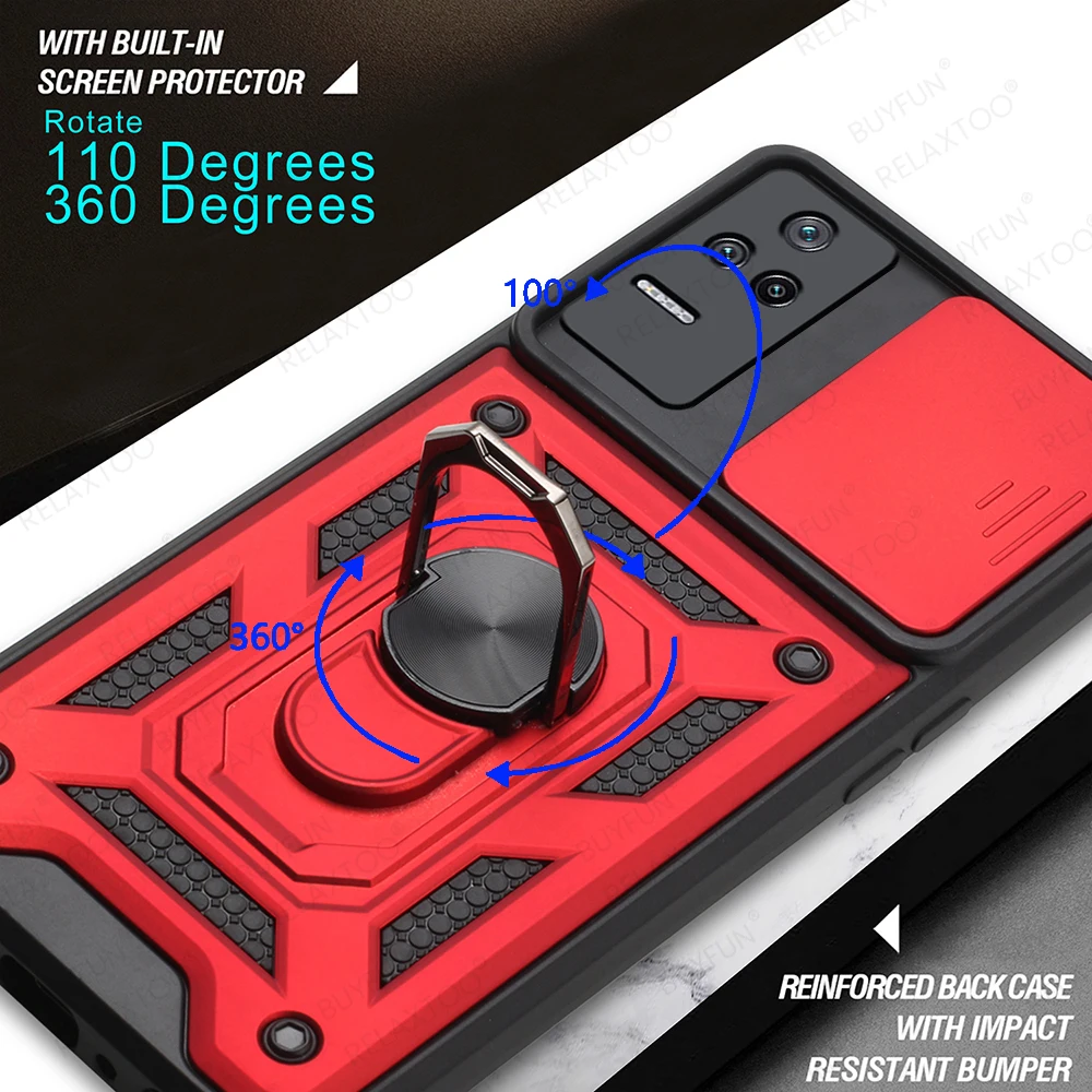 Для Poco F4 Case Защита Камеры Броня Чехол Для Телефона Xiaomi Poco F4 Poko Poxo F4GT F 4GT Магнитный Держатель Кольцевая Крышка Coque