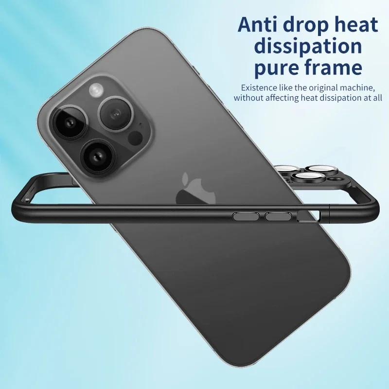 Для iPhone 15 Pro Max Чехол-бампер, защитная пленка для камеры из чистого стекла, чехлы для телефонов, бампер для iPhone 12 13 14 15 Pro Max 15 14 Plus