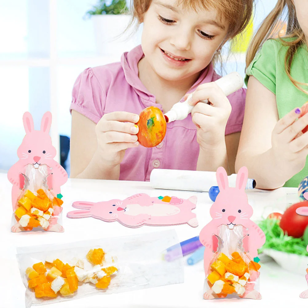 20 Комплектов многофункциональных пакетов для конфет с кроликом Детских прозрачных пакетов для упаковки подарков